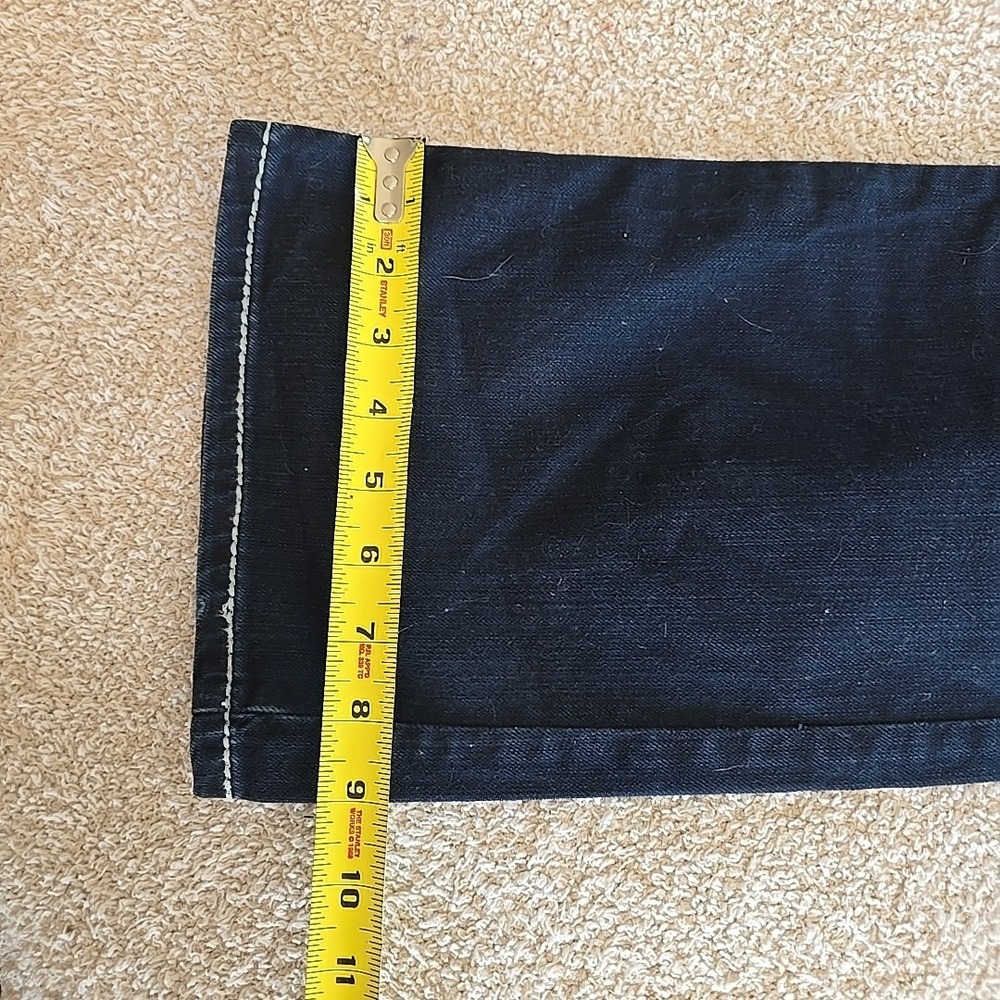 Adiktd Dark Wash Embroidered Rhinestone Studded Bootcut Jeans Size 6/33 Y2K - Picture 10 of 16